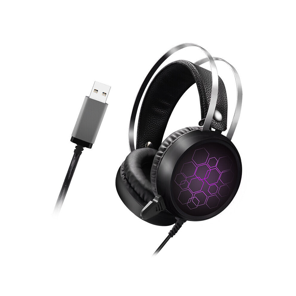 (Headphone With Short Microphone) Professional Virtual 7.1 Gaming Headset Rgb Headphone Usb Wired With Mic For Pc Computer Light 6112212298619