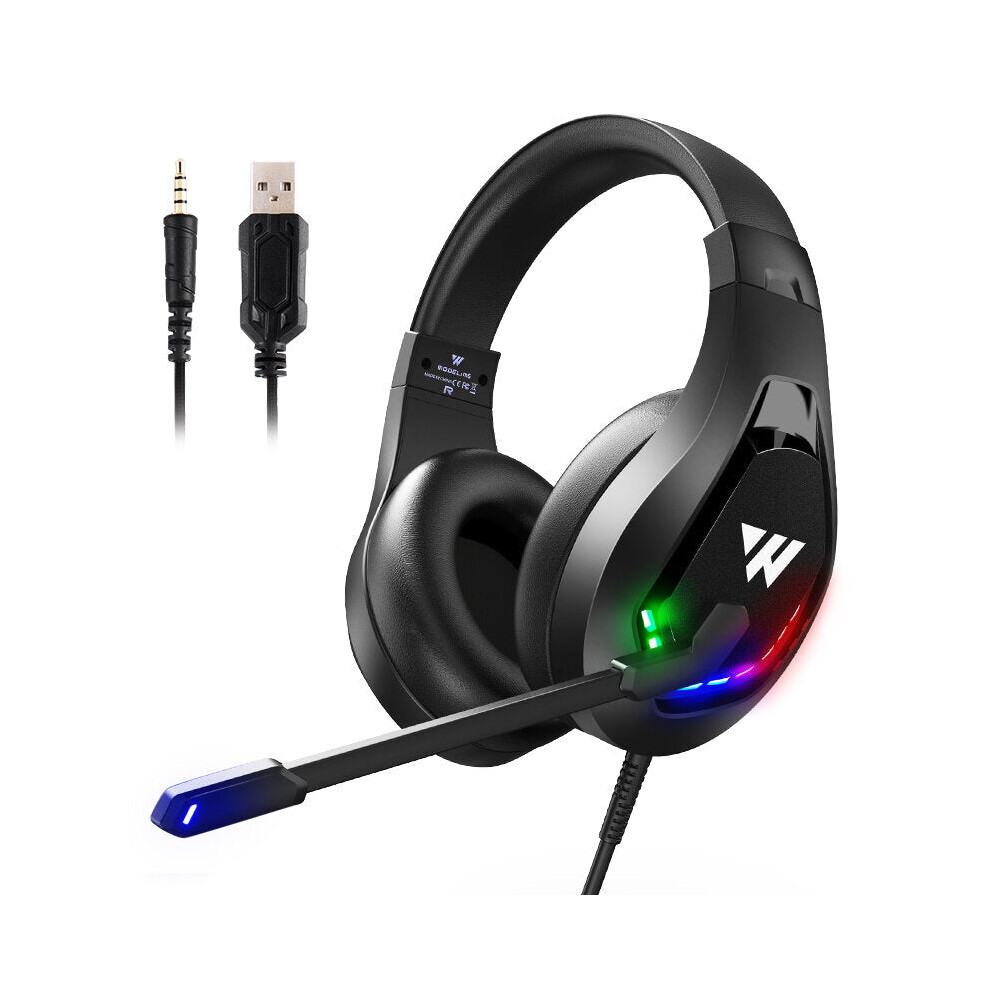 Gaming Headphone 50Mm Driver 3D Stereo Surround Noise Canceling Wired Headset With Omnidirectional Microphone 6112212298596