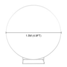 (White, B) 2M Wedding Stand Flower Rack Arch Round Iron Party Door Garden Metal Prop Decor