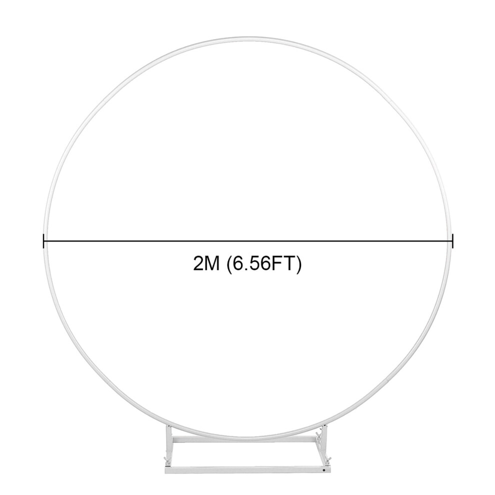 (White, A) 2M Wedding Stand Flower Rack Arch Round Iron Party Door Garden Metal Prop Decor