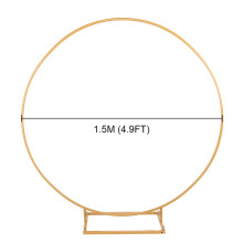 (Gold, B) 2M Wedding Stand Flower Rack Arch Round Iron Party Door Garden Metal Prop Decor