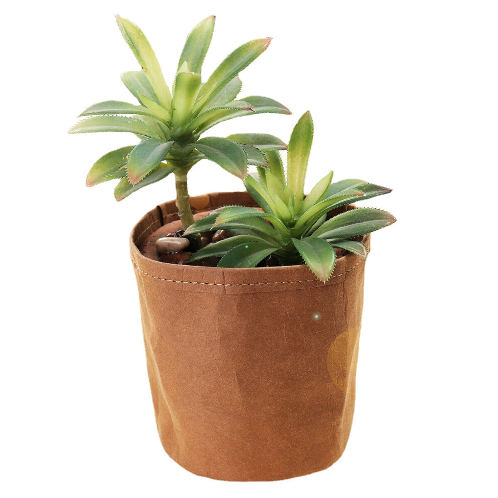 (Coffee) Garden Decoration 9x12cm Paper Bag Plant Flower Pots Washable Reuse Kraft Multifunction Home Storage
