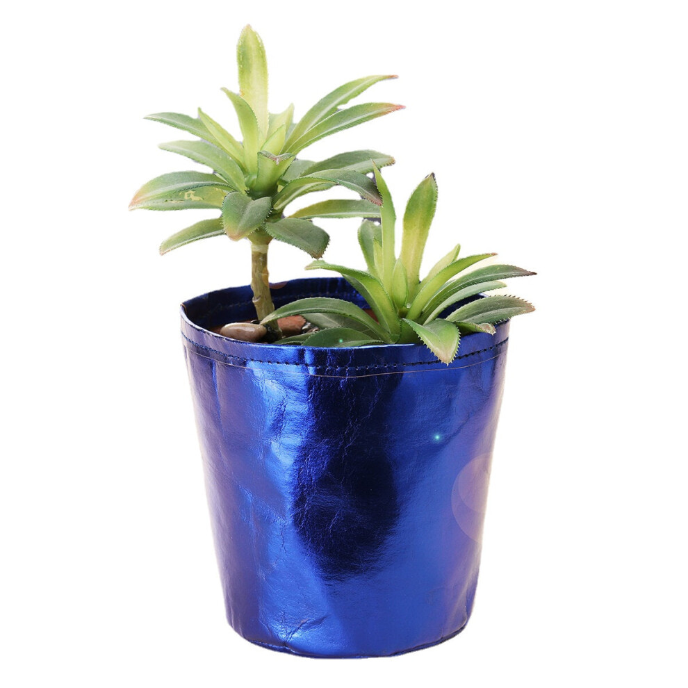 (Blue) Garden Decoration 9x12cm Paper Bag Plant Flower Pots Washable Reuse Kraft Multifunction Home Storage
