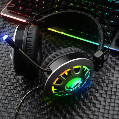 (Diamond shape, USB) Gaming Headphone Stereo Sound Headset With LED Microphone Audio Cable 2