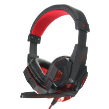 (Black+Red) USB 3.5mm LED Surround Stereo Gaming Headset Headbrand Headphone With Mic