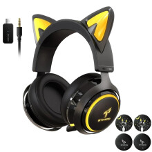 (3.5mm+USB) Gaming Headset USB 7.1 RGB Lights 3 Modes With 4 Covers Retractable Mic for Games/Video/Live
