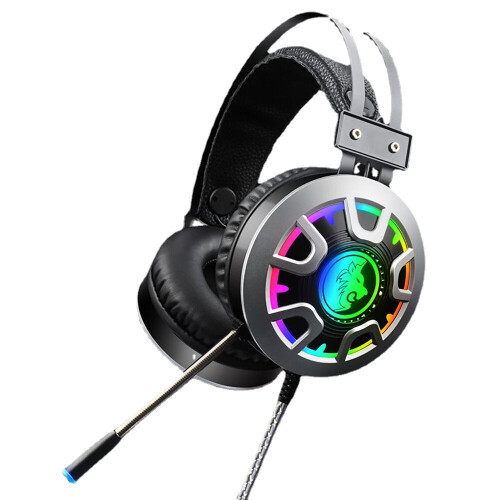 (Diamond shape, USB) Gaming Headphone Stereo Sound Headset With LED Microphone Audio Cable 1