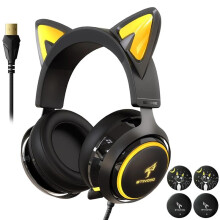 (USB 7.1) Gaming Headset USB 7.1 RGB Lights 3 Modes With 4 Covers Retractable Mic for Games/Video/Live