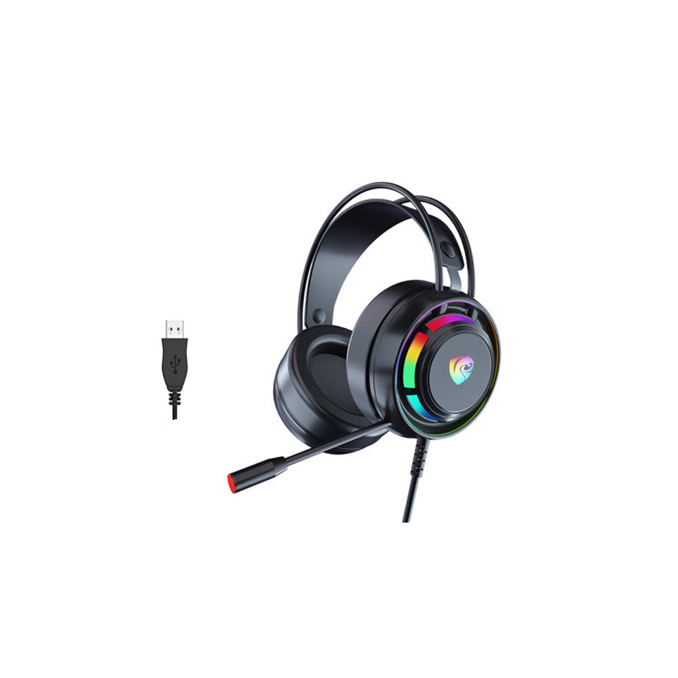 (USB 7.1) Gaming Headset 7.1 Surround Sound With RGB Light Noise Cancelling Mic Gaming Headphone Wired Headset-image-OPC-PGKBMSK-NEW