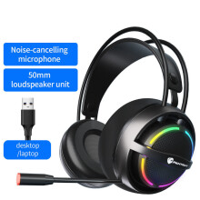 (USB 7.1) Gaming Headset 7.1 Surround Sound E-sports Wired Over Ear Stereo Headphones with Microphone For PS4 Computer Game PC Laptop