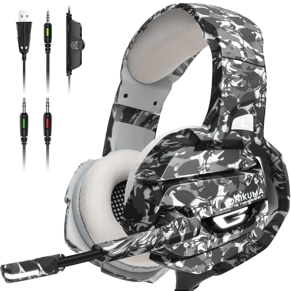 Gaming Headphone Bass Headset Surround Sound Rgb Usb 3.5Mm Wired Over-Head Headset With Mic For Computer Pc Xbox Gamer 5284966069461