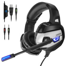 Gaming Headset Game Headphone Deep Bass USB 3.5mm Stereo Wired Headphone with Mic for PS4 Xbox PC Phone Laptop Computer
