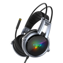 USB Virtual 7.1 Gaming Headphone Soft Flexible Stereo Vibration Wired Over Ear Headset with Mic with RGB LED Light