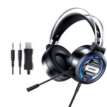 (3.5mm+USB) Gaming Headset Over-ear 3.5mm USB 7.1 Surround Sound Deep Bass Stereo Game Headphones with Mic for PC Laptop Gamer
