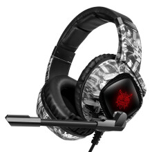 (Camouflage Gray) Gaming Headset Stereo Headset USB 3.5mm Over-head Headphone Noise Canceling Comfortable LED Lights Earphones With Adjustable Mic