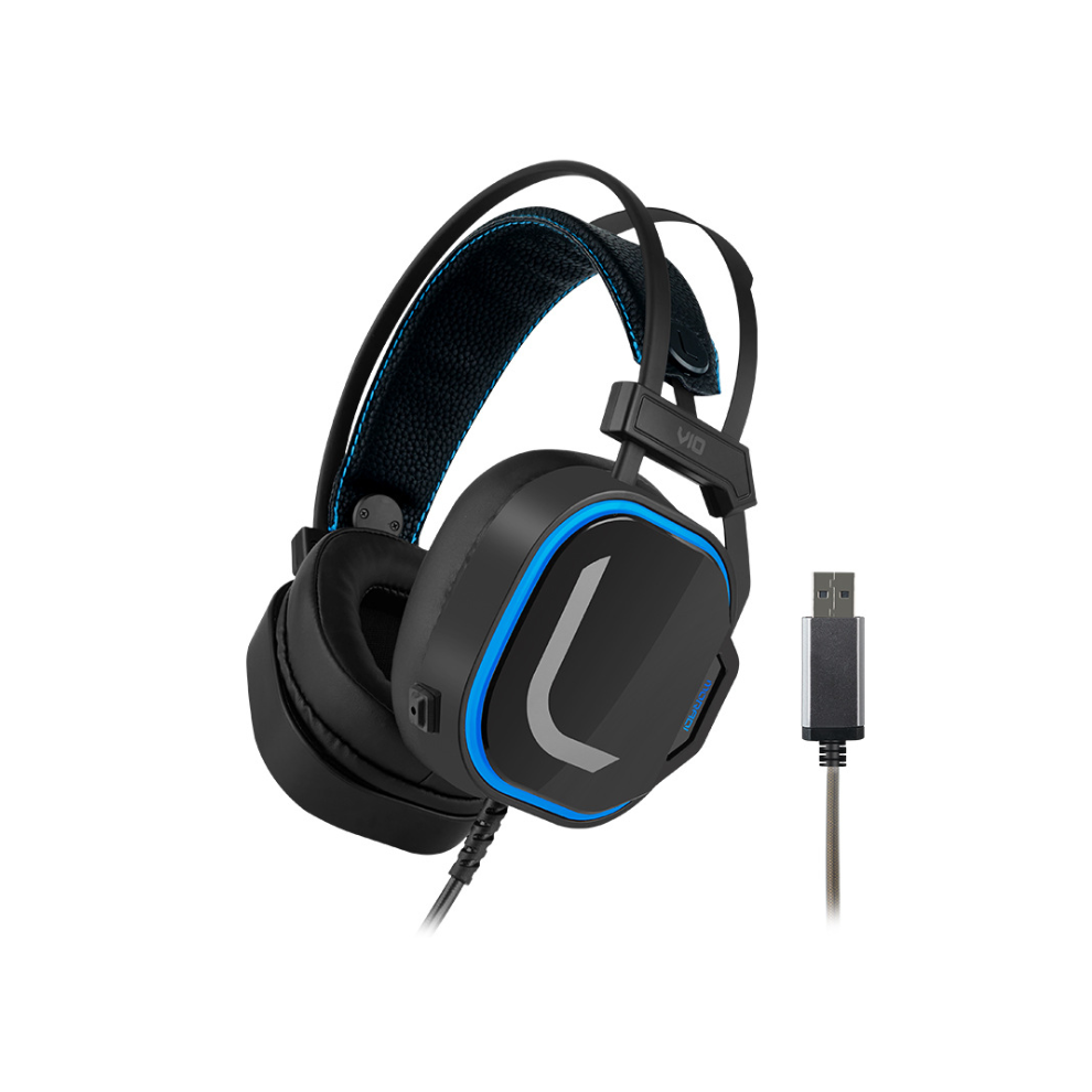(Black) Wired Gaming Headphones Hi-Fi Usb 7.1 Surround Sound 50Mm Dynamic Drivers Rgb Luminous Over-Ear Computer Gaming Headset With Mic Black 5284966051626