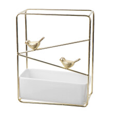 (Golden) Retro Creative Flower Pot Nordic Minimalist Ins Wrought Iron Ceramic Flower Pot Gold-plated Wall Hanging Meaty Flower Pot