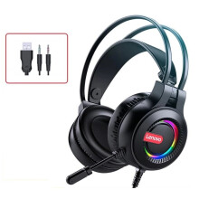 (3.5mm+USB) Wired Luminous RGB Headphones 3.5mm+USB USB 7.1 Channel Professional Gaming Headset Wired Headset with Mic