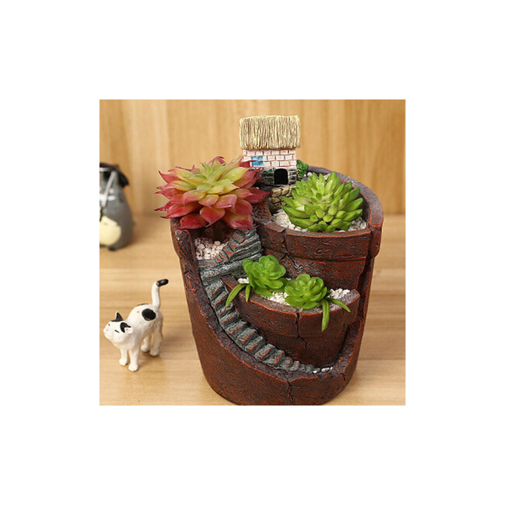 Hanging Garden Potted Micro Landscape Meat Plant Pots Small House Resin Decoration