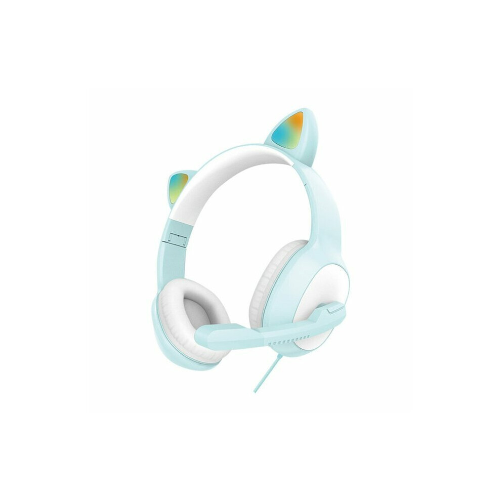 (Blue) Headset Game Headphones Low Latency Dual Stereo Effect Mode Earphone With Mic Blue 5284966053668