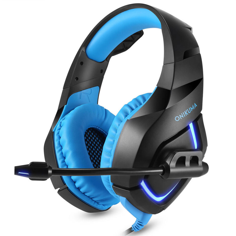 ( + ) Gaming Headphone Flexible Bass Stereo Over Ear Headset Headphone With Mic Black/Blue/Light 6112212294536