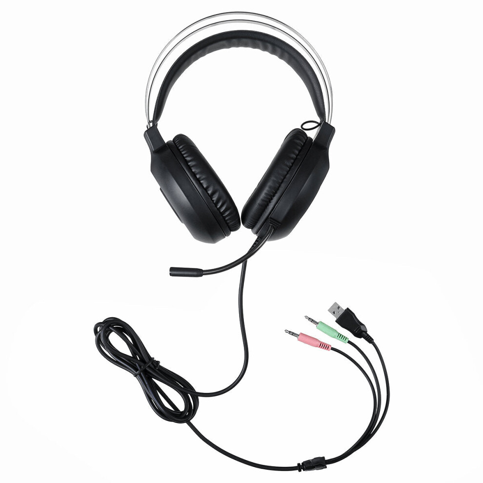 Gaming Headset 50Mm Drivers Noise Reduction Rgb Luminous Head-Mounted 3.5Mm Gaming Headphones With Mic 6112212289211