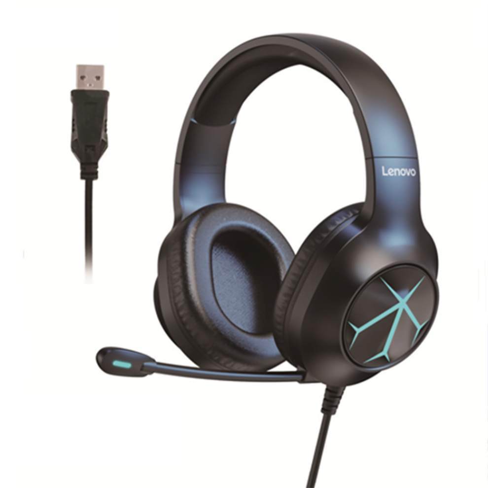 Wired Gaming Headset 7.1 Stereo Blue Light Over-Ear Gaming Headphone with Mic Noise Canceling USB For for Laptop Computer