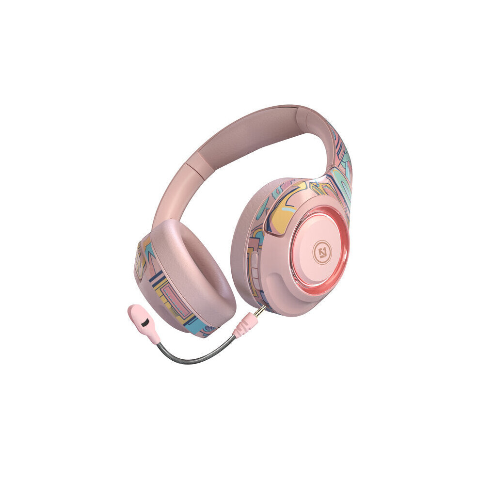 () Bluetooth 5.0 Gaming Headphones Hi-Fi 3D Stereo Bass Wireless Rgb Pc Headsets With Microphone For Ps4 Laptop Tablet Pink/Light 6112212288252