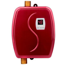 (Red, US Plug) 3800W Mini Instant Electric Tankless Water Heater Faucet Home Bathroom Sink Tap