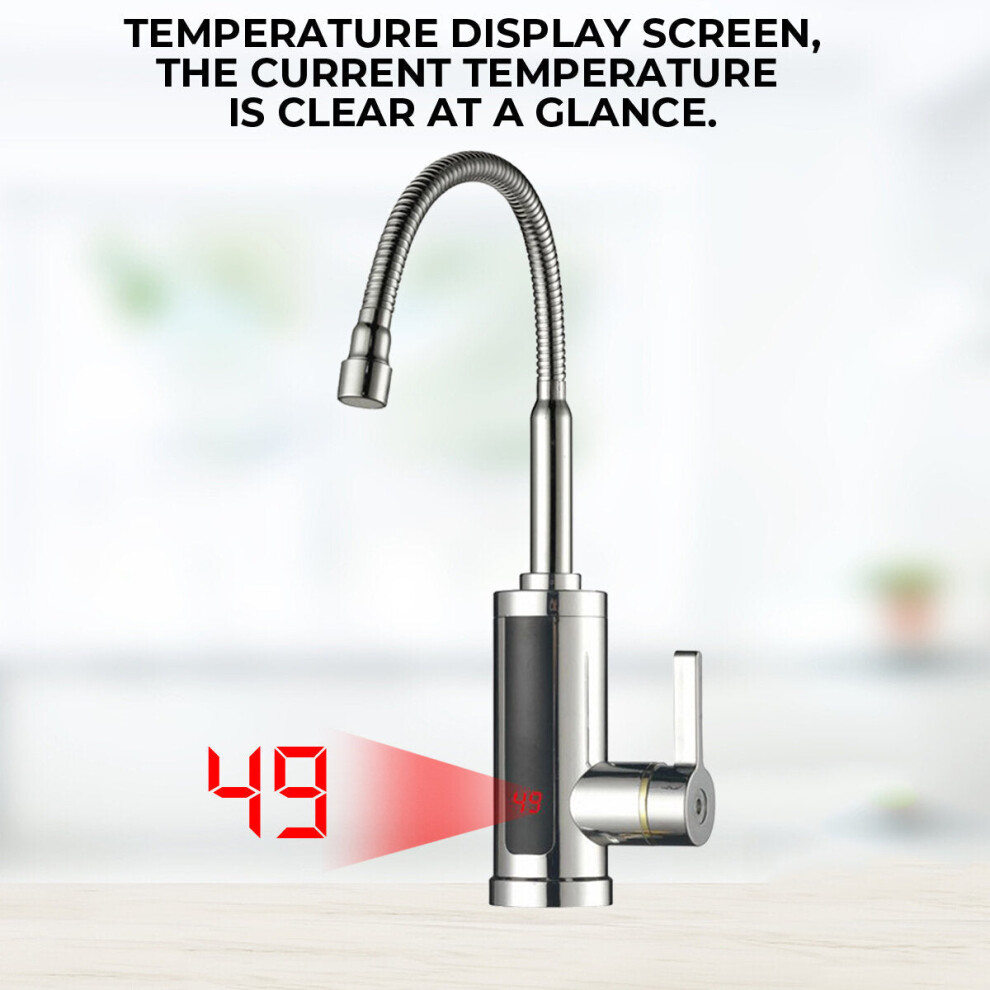 (UK Plug) Electric Heating Faucet 2S Heating LED Ambient Light Temperature Display Instant Hot Water Tap3300W-image-OPC-PGKBN62-NEW