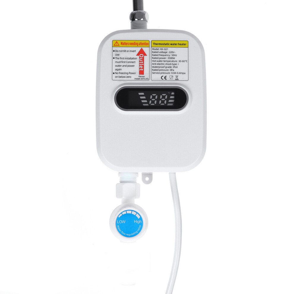 3500W 220V Household Instant Hot Water Heater Plug-In Electric Tankless With Lcd Dispaly Shower Head For Bathroom Shower 9499278685261