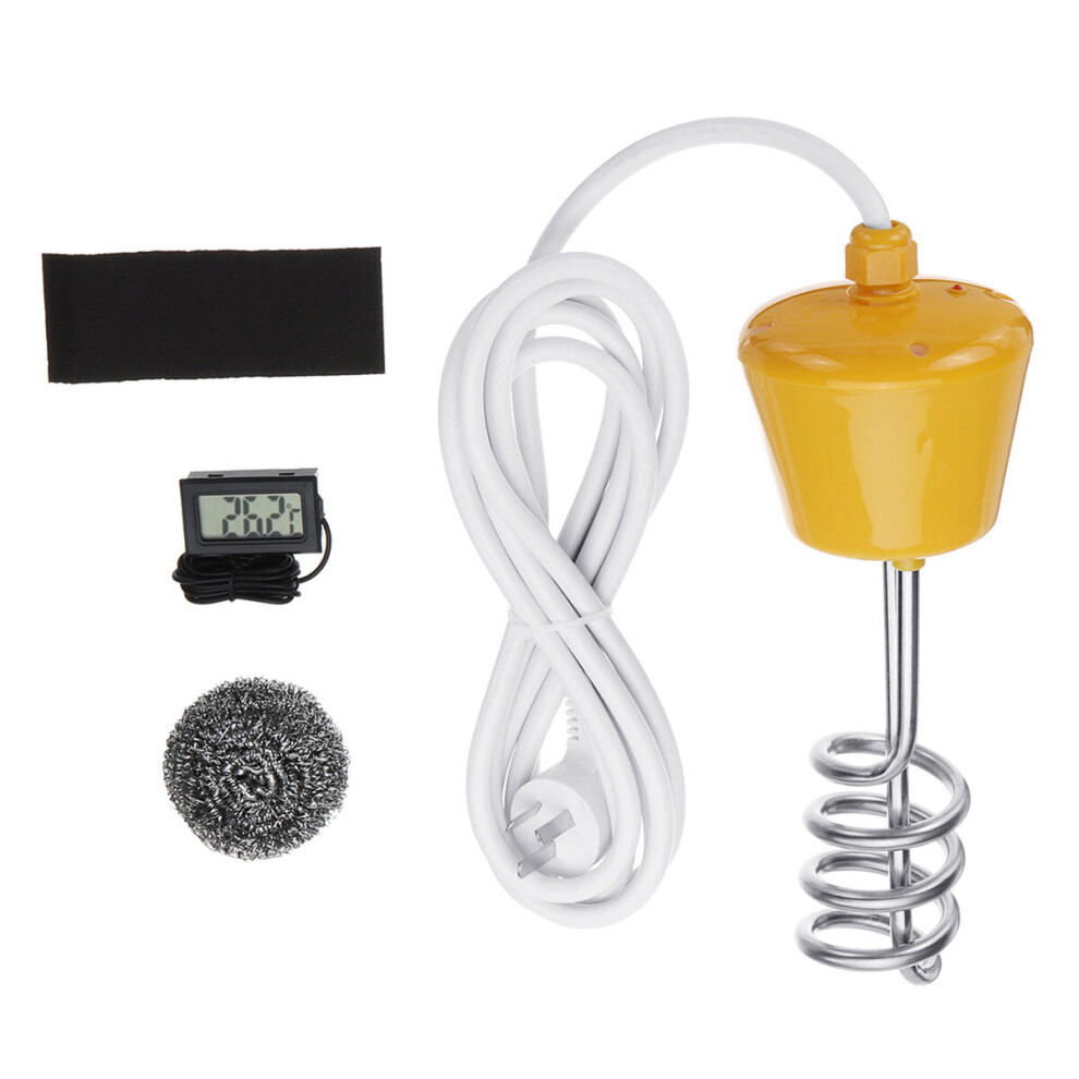 (2500W Floating Water Heater + Thermometer) 2000W/2500W 3M Suspension Electric Immersion Water Heater Boiler for Inflatable Pool +Thermometer