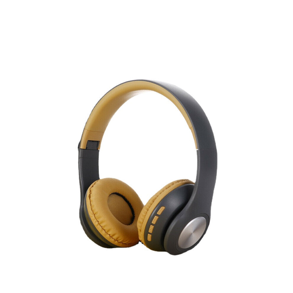 (Grey) Bluetooth 5.0 Wireless 2.4GHZ Headphones Folding Hi-Fi Deep Bass Support TF Card FM Radio Headsets