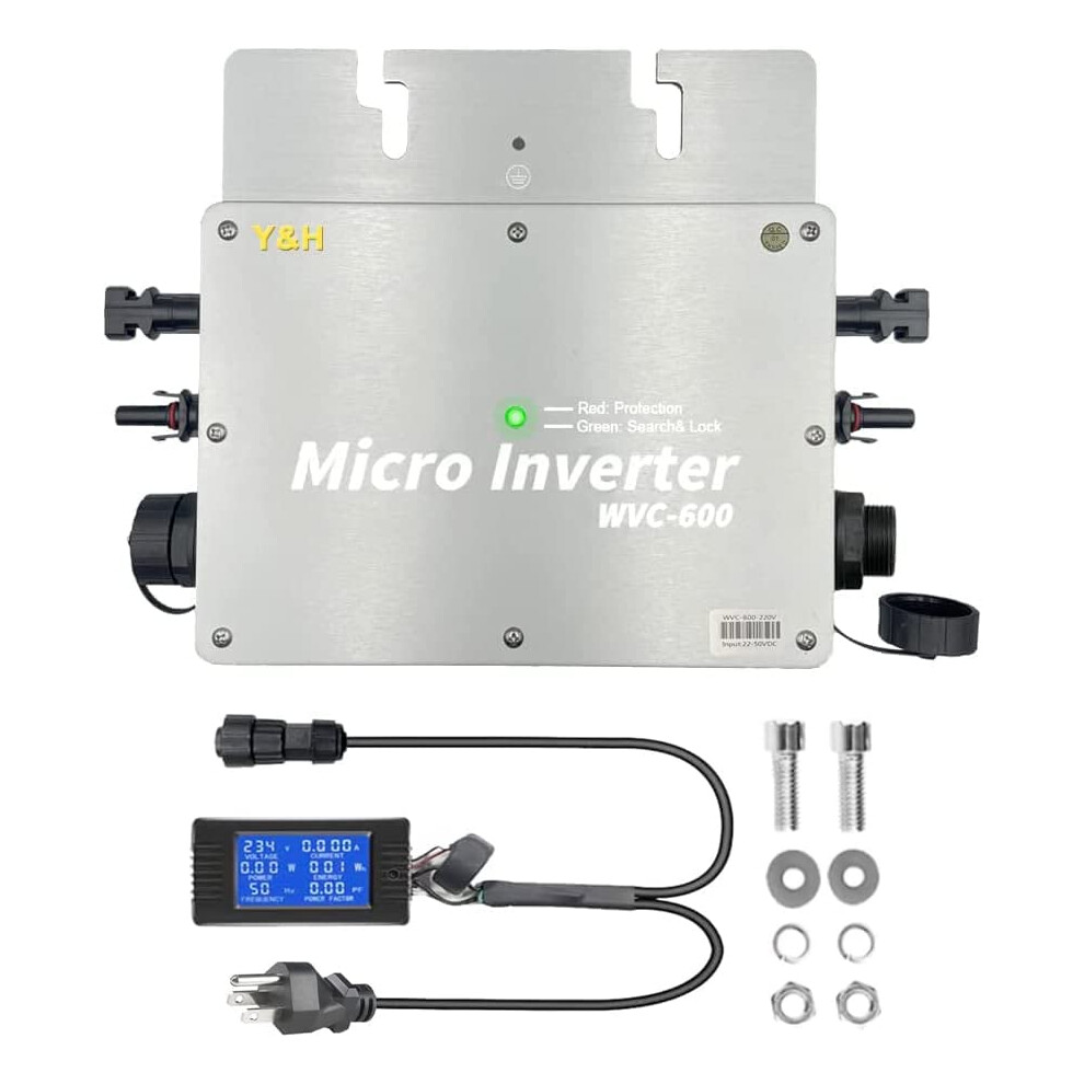 (600W-110V-LCD) Solar Grid Tie Micro Inverter with AC Data Monitoring Display Screen Waterproof IP65 MPPT for 36V Panel