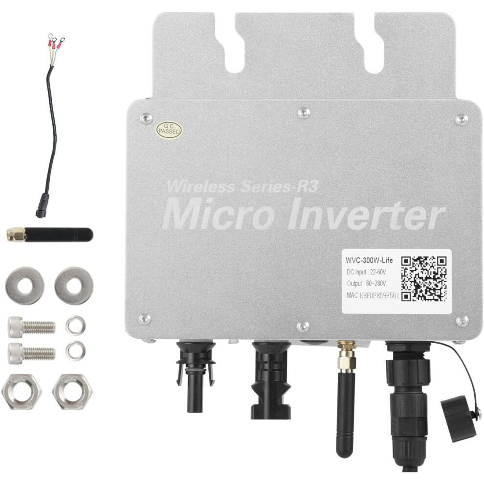 (300W) Solar Inverter, MPPT Grid Tie Micro Inverter with WiFi Mobile Phone Monitoring System for Panel Balcony Power Station