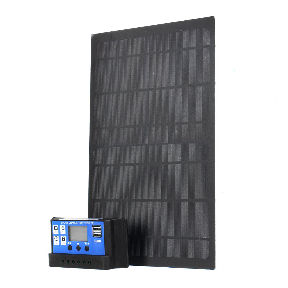 (20A) 20W 12V Solar Panel Flexible USB Battery Charger Kit Boat Car & Controller