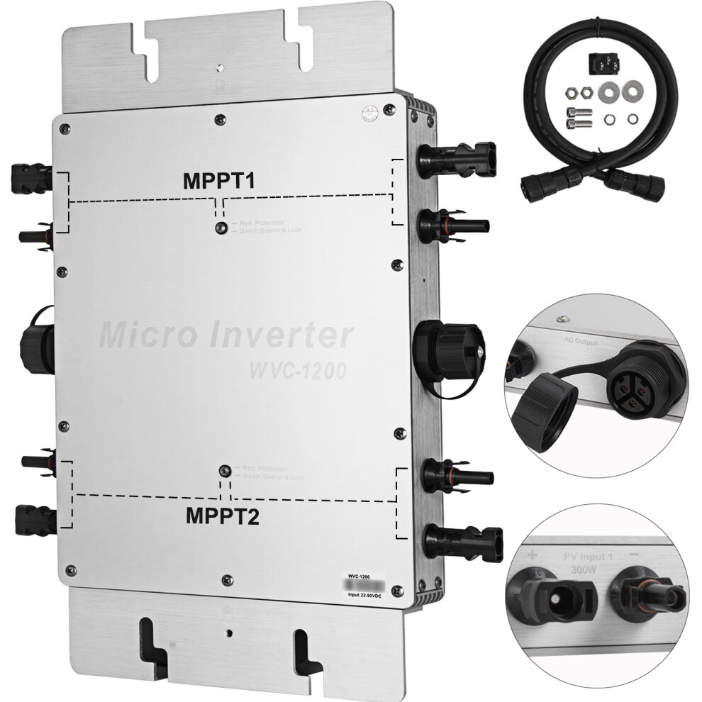 (1200W 110V) Grid Tie Micro Inverter 600/1200W 110/220V MPPT Waterproof