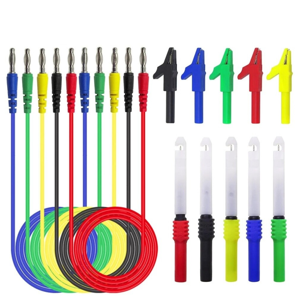 4Mm Banana Plug Test Leads Kit With Saffty Piercing Needle Test Probes + Alligator Clips For Multimeter Testing 8727971256602