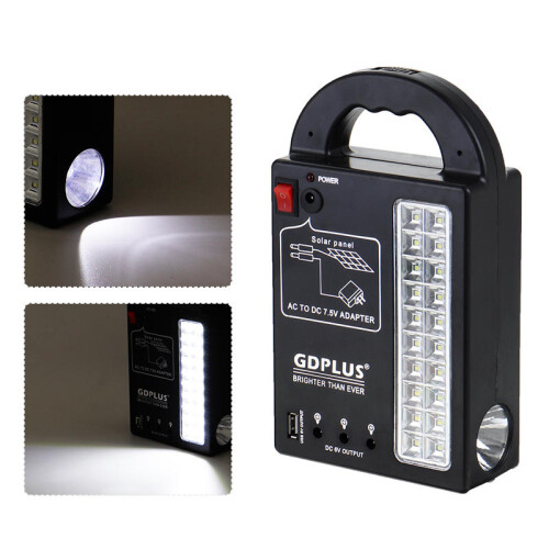 (Without remote control) Solar Panel Power System USB Charger Generator + Headlamp +3 LED Bulb Light