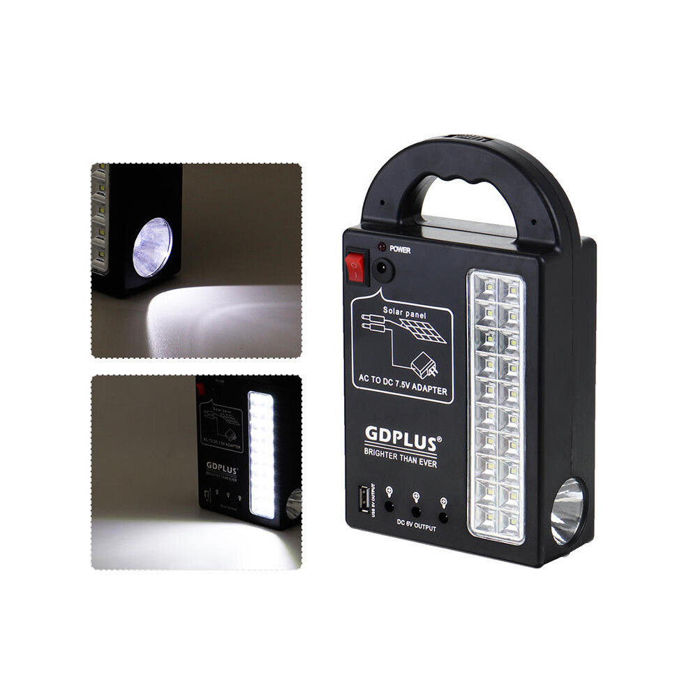 (Without remote control) Solar Panel Power System USB Charger Generator + Headlamp +3 LED Bulb Light