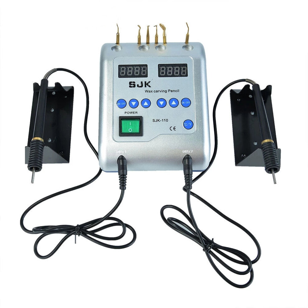 (EU Plug) Dental Electric Waxer Wax Knife Carving Dental Lab Tools Electric Waxer Carving Knife Contain 6 Wax Tips+2 Pens