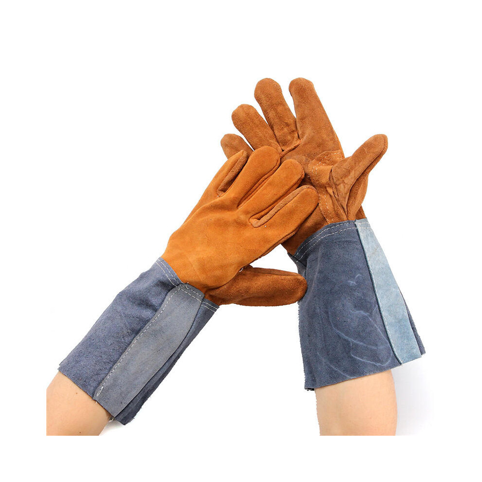 Welding Gloves Welders Work Soft Cowhide Leather Plus Gloves for Protecting Hand Tool