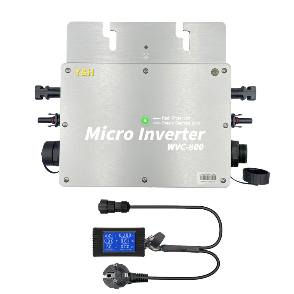 800W Solar Grid Tie Micro Inverter Waterproof IP65 MPPT DC30-42V PV Input AC180-260V Output for 30V 36V Panel