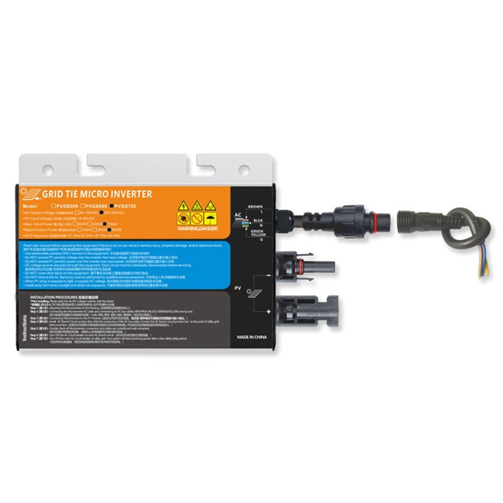 (700W (18-60V), 220 V) Solar Micro Inverter Mppt Grid Tie Pure Sine Wave Dc 18~60V 9495687767802