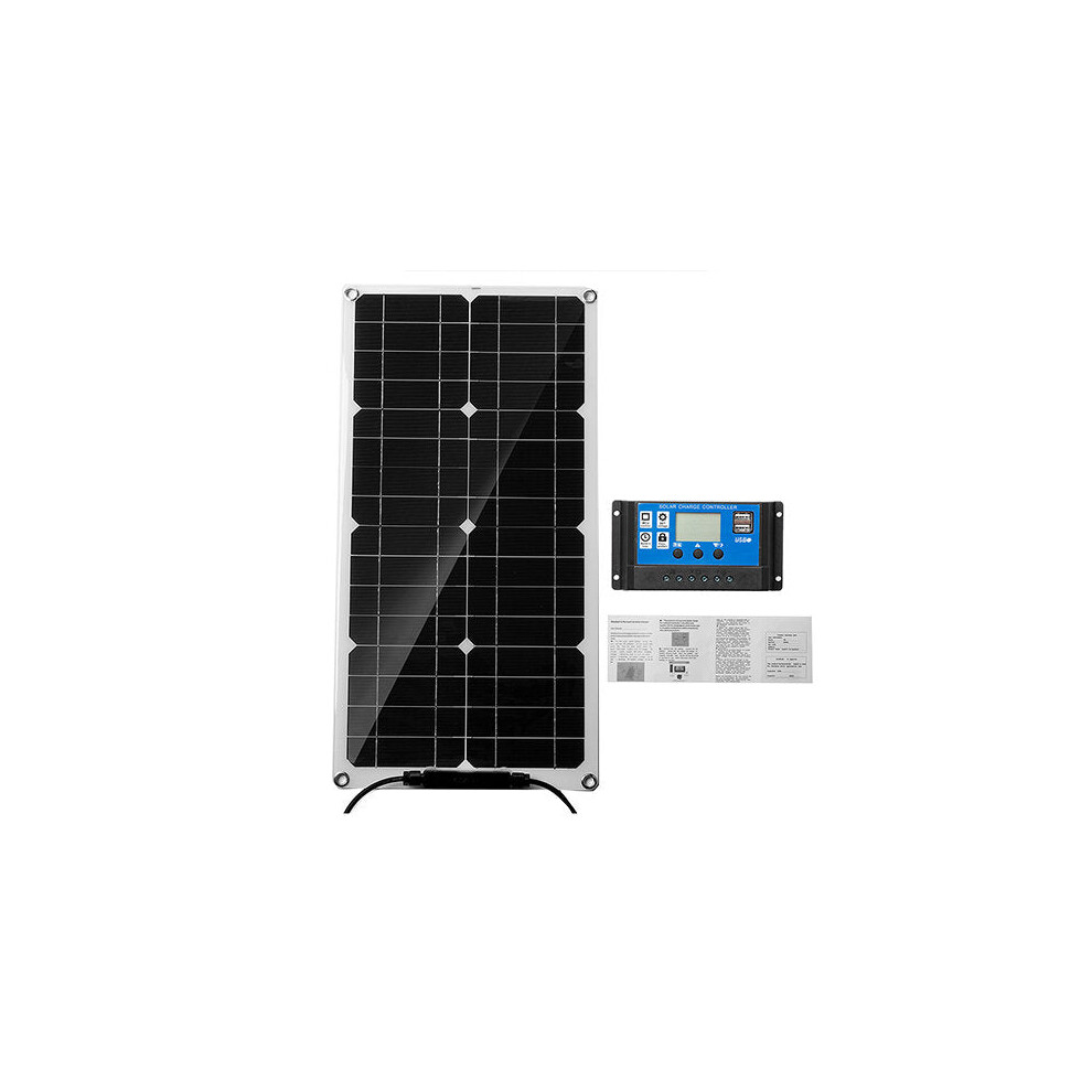(With Controller) 12V 50W Portable Solar Panel Car Van Boat Caravan Camper Trickle Battery Charger