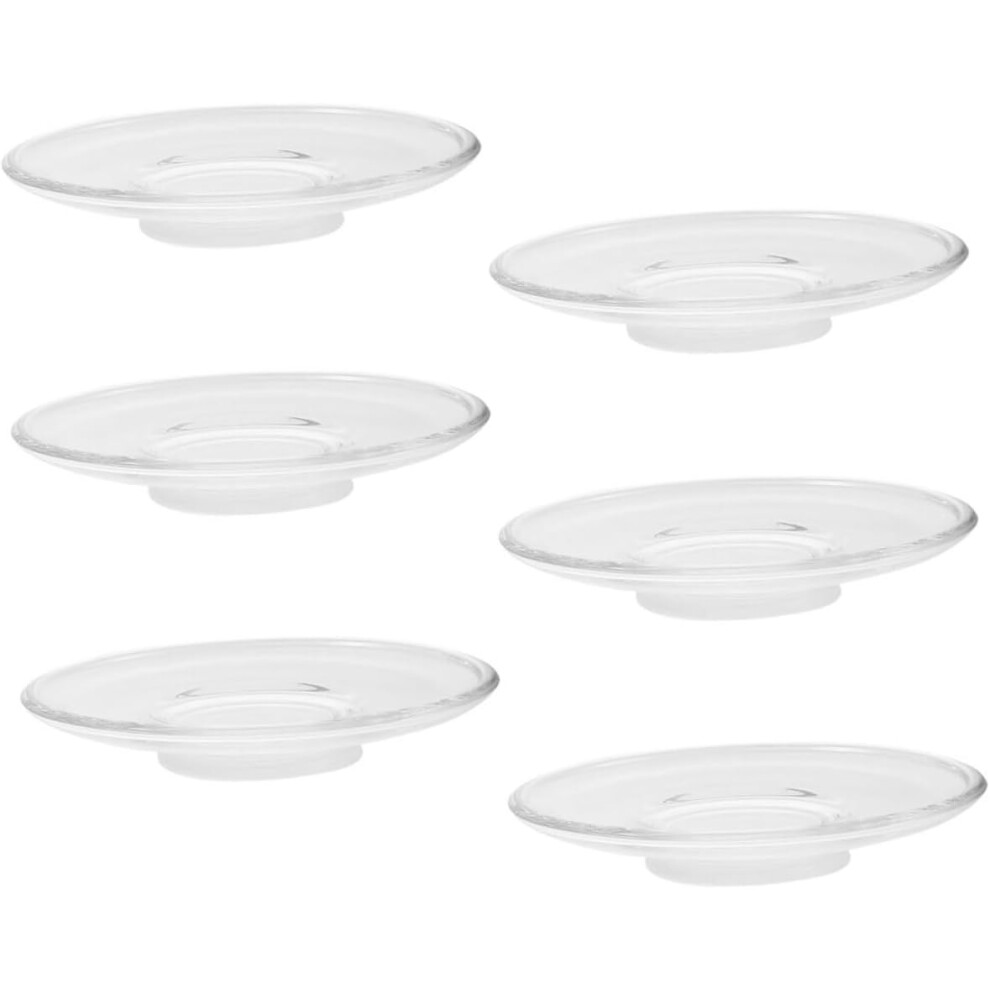 Ensemble de 6 sous-verres en verre avec soucoupes et tasses à thé, élégants tapis pour table basse, décoration d'intérieur