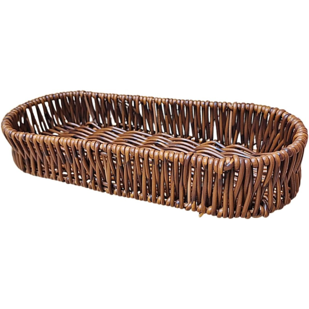 Corbeille à pain rectangulaire en osier, panier à fruits, panier de pique-nique avec couvercle en paille pour la maison, le restaurant