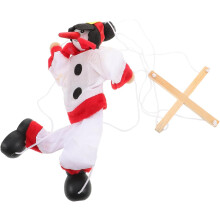Marionnette à ficelle Bonhomme de neige Ornement Jouet amusant interactif pour enfants Jouet bonhomme de neige en tissu