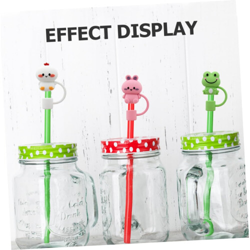 Lot de 8 bouchons de paille en silicone 1