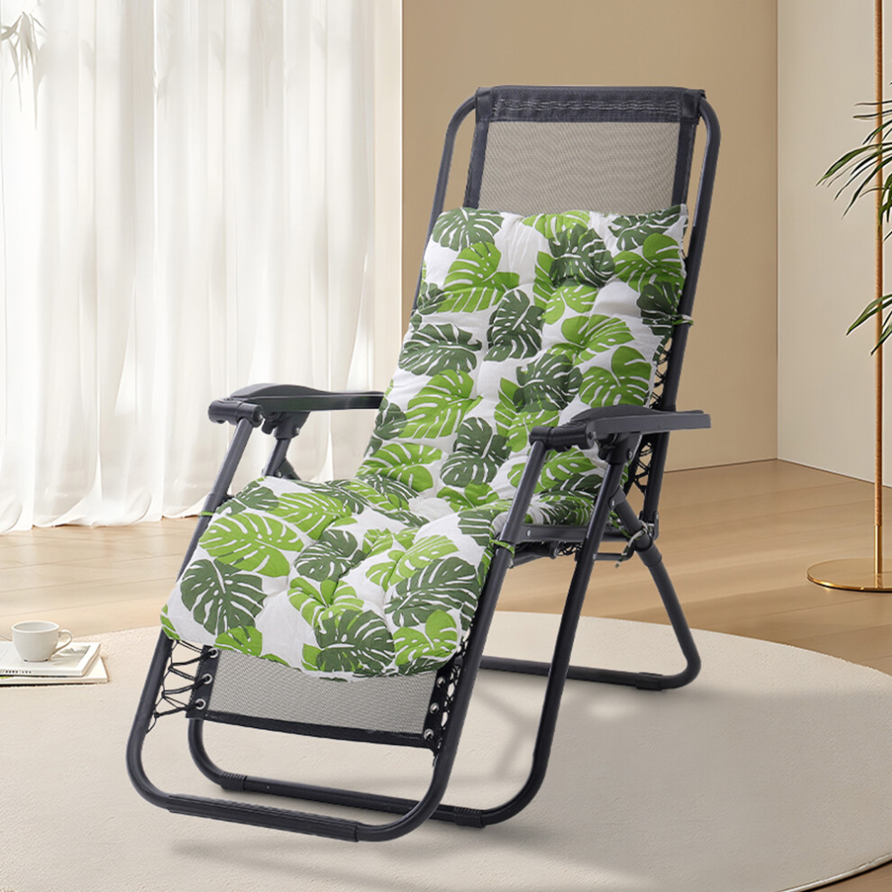 160cm W x 50cm D x 8cm H Banana Leaf Print Button Tufted Lounge Cushion Beach Chair Seat Cushion